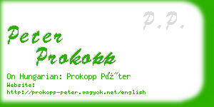 peter prokopp business card